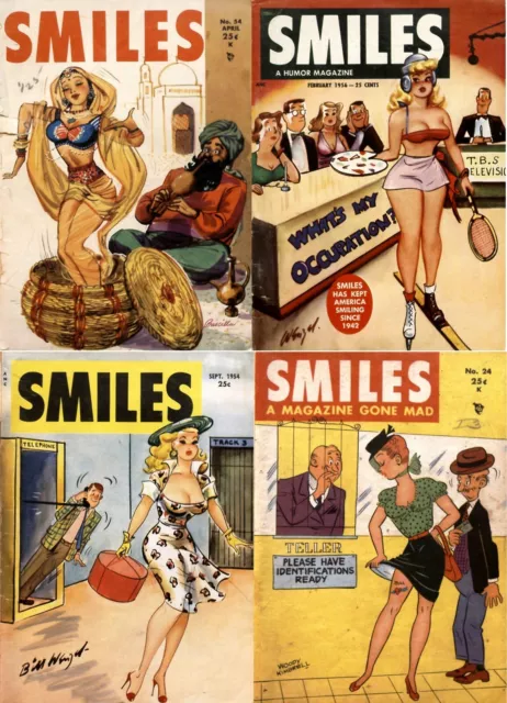 8 Old Issues of Smiles - Humor Laughter Naughty Saucy Sexy Magazine DVD