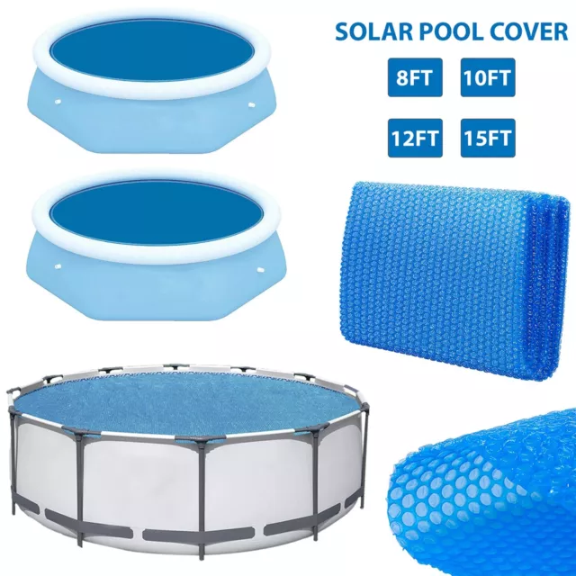 Solar Pool Cover for 8, 10, 12 & 15ft Inflatable Fast Set Paddling Swimming Pool