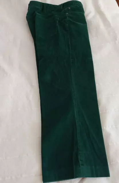 Lands End Size 38 Green Square Rigger Corduroy Trousers Mens Cords W38 L26