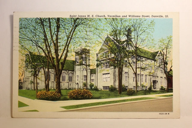 Postcard Saint James M.E. Church Vermilion And Williams Street Danville IL W19