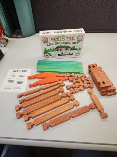 Roy Toy Log Building Set "The Camp" Complete Set No. 9 Wooden Made in USA