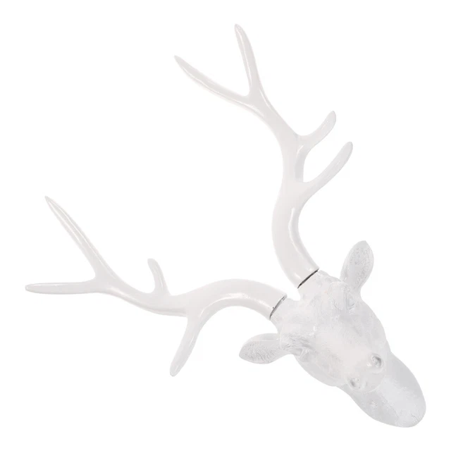 Reindeer Bust Head Sculpture Horn Wall Decoration Statuette