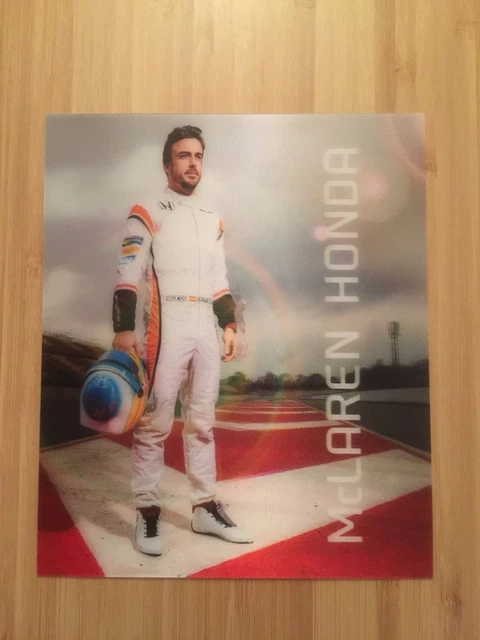 FERNANDO ALONSO OFFICIAL McLAREN HONDA SPONSOR CARD - UNIQUE 3D