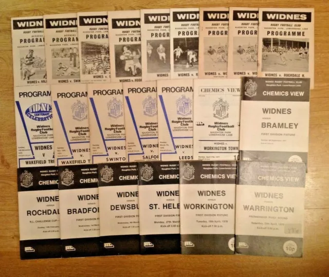 Widnes Rugby League Programmes 1962 - 1979