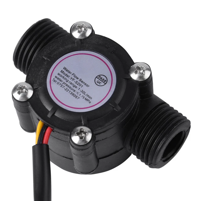 Black high precision water flow sensor 4 tube Hall flowmeter pulse flow sensor