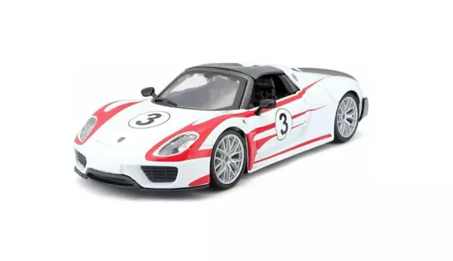 Bburago 1:24 Porsche 918 Weissach 18-28009  Rot/Weiss in OVP Modell Nr. 60 2