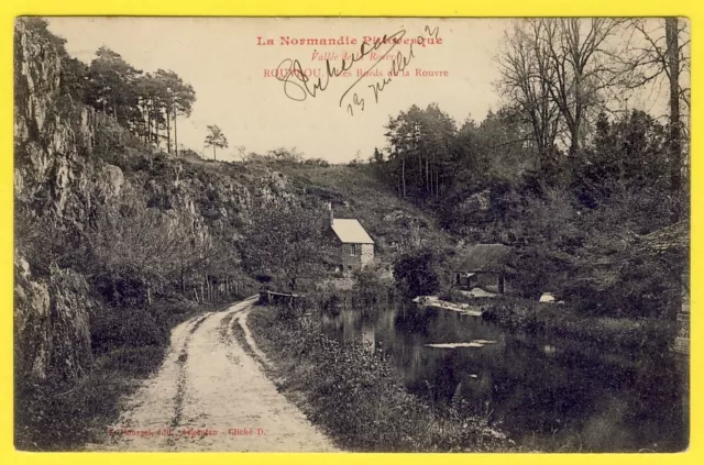 cpa 61 - MÉNIL HUBERT sur ORNE ROUVROU Vallée de la ROUVRE Dos 1900 Ed. Argentan