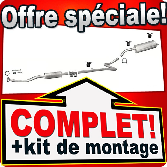 Silencieux Arrière Pour Citroën C15 (1.8 D, 1.9 D, 1.4 Essence) 1986-2005 - Acier Aluminé - Kit De Montage Inclus