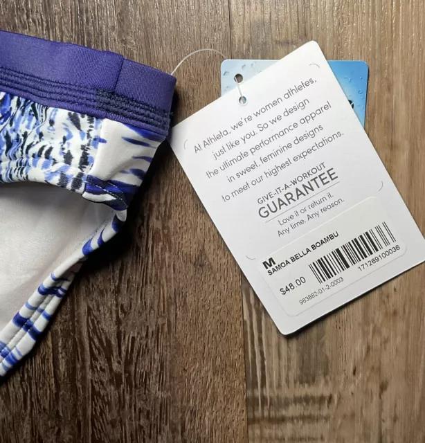 Athleta Samoa Bella bikini bottom blue pattern women’s size medium NWT 3