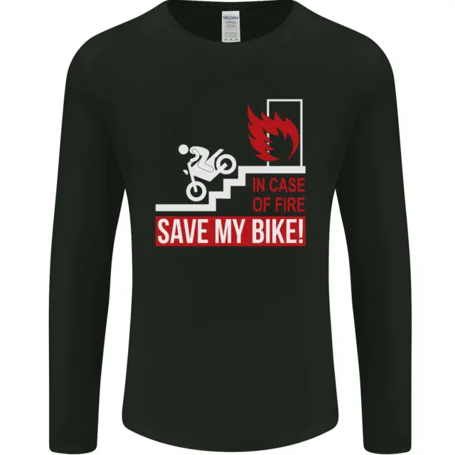 T-shirt a maniche lunghe moto di emergenza biker da uomo