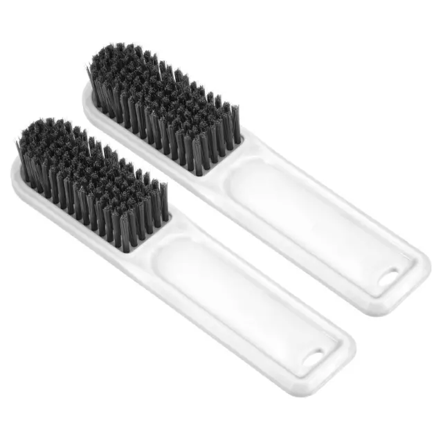 6.4" PP Bristle Cleaning Brush with ABS Handle Shoes Scrubber 2pcs, White