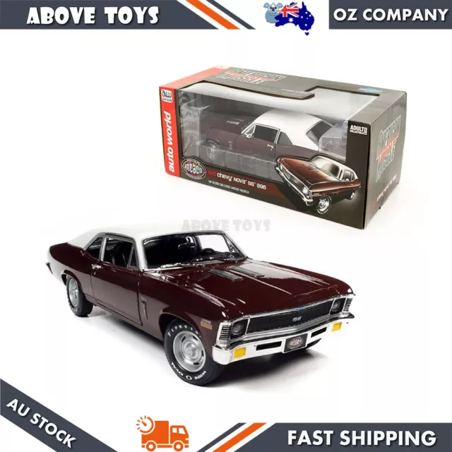 Auto World 1:18 Scale Mcacn 1970 Chevy Nova SS 396 Diecast Model Toy Muscle Car