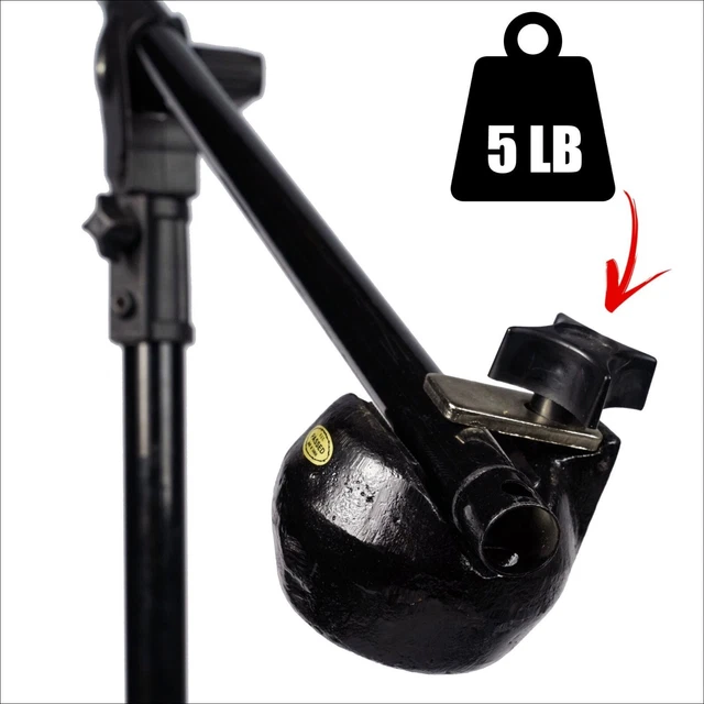 5 lb Heavy Duty Counterweight for Boom, Stand- Moulded Metal Weight Stablizer