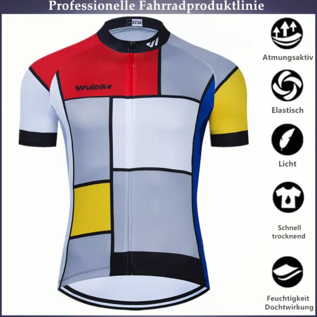 Herren Radfahren Radtrikot Atmungsaktiv Fahrrad Trikot Cycling Jersey Kurzarm