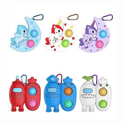 Mini Pop Fidget Simple Dimple Toy Mini Push Pop Keychain Fidget Toy Mini Pop Porte-clés Simple Dimple Fidget Toy Mini Rainbow Tie Dye Bubble Wrap Jouet Sensoriel en Silicone Fidget Toys 