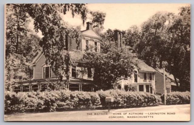 Wayside Home Authors Lexington Rd Concord Massachusetts MA Antique Postcard UNP