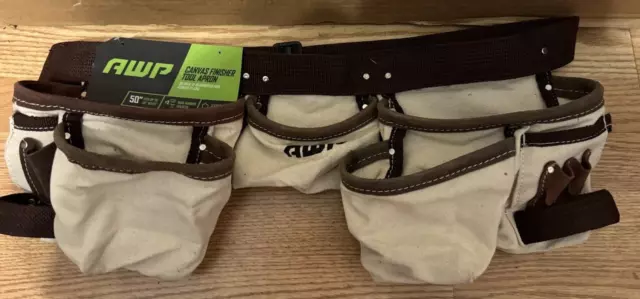 AWP Canvas Finisher Apron #552573 Tool Bag Belt Brown/Cream Canvas/Leather