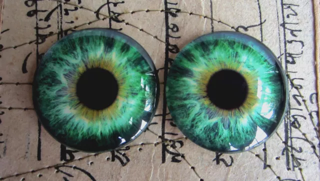 Taxidermy Glass Dragon, Doll, steampunk, Teddy Bear Eyes, Green 40mm or 50mm