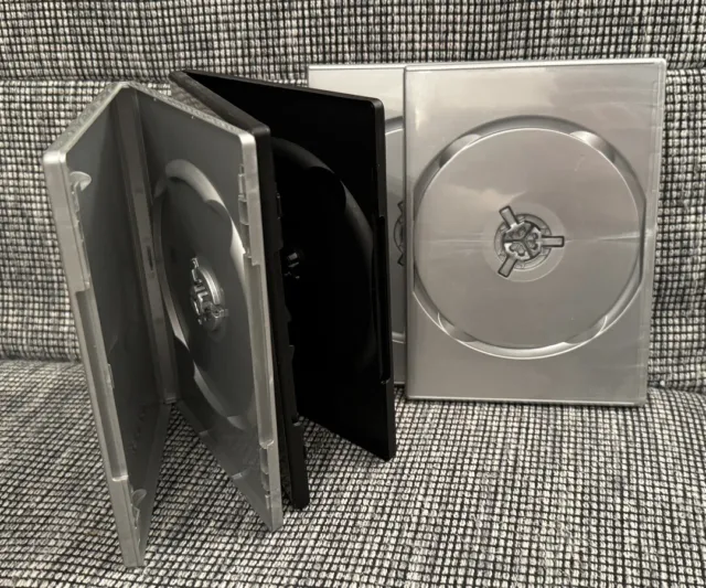 * 4 Stück DVD CD Blueray Playstation Wii U Leerhüllen in silber & schwarz *