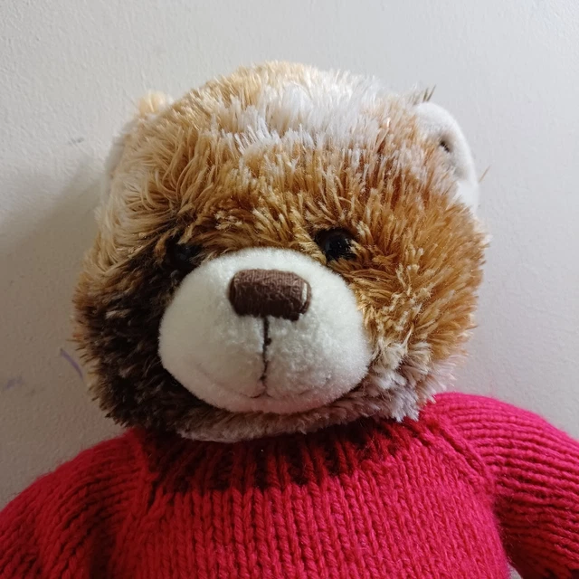 BUILD A BEAR Champ Brown Calico Bear Heart Patch Soft Plush Toy Jumper