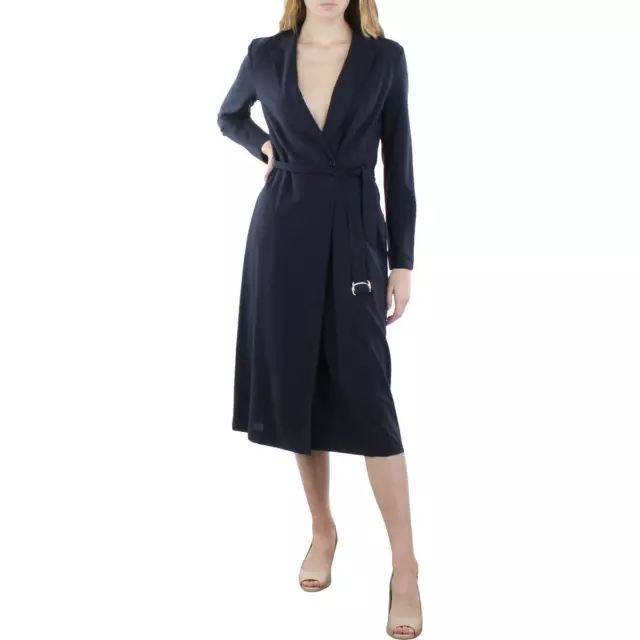 BOSS Hugo Boss Womens Daxetta Navy Virgin Wool Wear to Work Dress 4 BHFO 2869