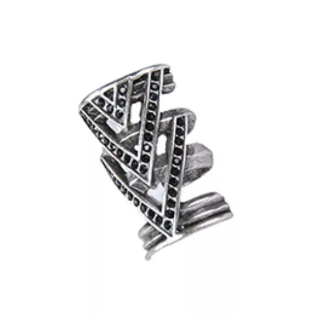 House of Harlow Pave Chevron Ring Silver Plated Swarovski crystals