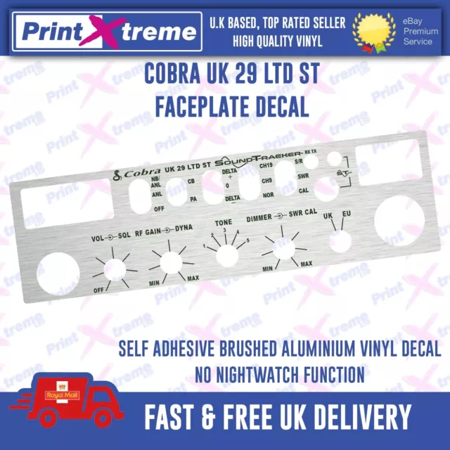 COBRA UK 29 LTD ST cb radio faceplate bezel Decal Sticker SOUNTRACKER