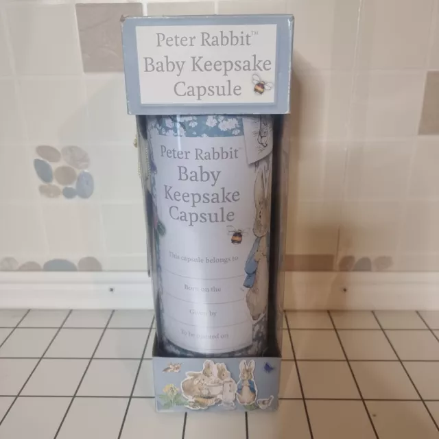 Peter Rabbit Baby Keepsake Capsula. Completo e inutilizzato.