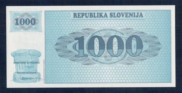 Slovenia - 1000 Tolar 1990 Specimen Vzorec P.M. N°9 S1 Uncirculated Of Print -