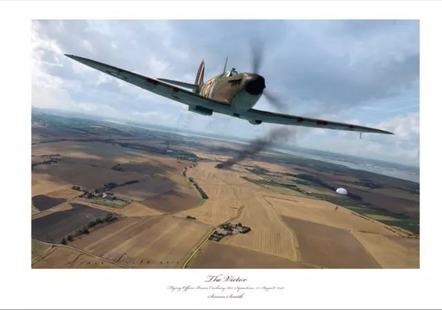 Battle Of Britain Ace Brian Carbury Spitfire Mk1 Limited Edition Signed Print