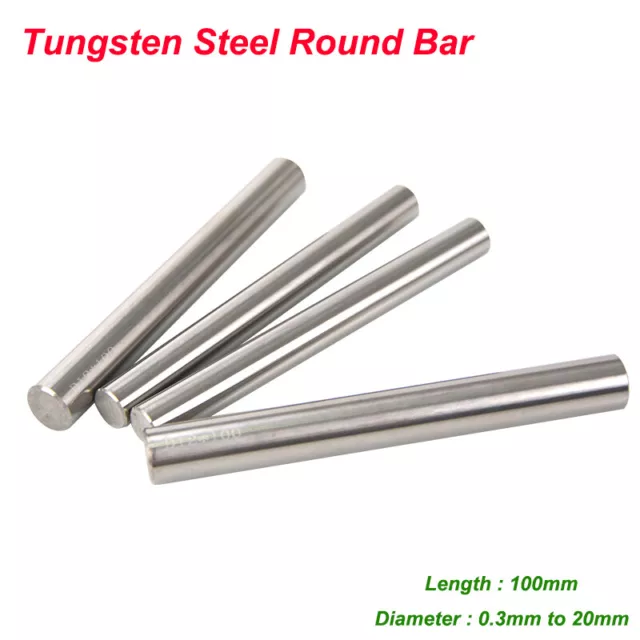 Solid Tungsten Steel Round Bar Length 100mm Carbide Rod 0.3-20mm Diameter HRA93