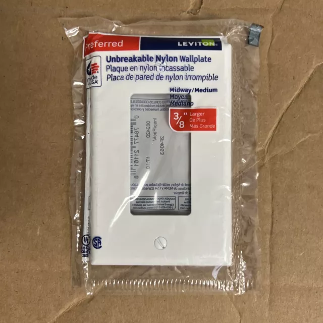 Leviton Unbreakable Nylon Wall Plate Model R51-PJ26-I IVORY New Midway size NEW!