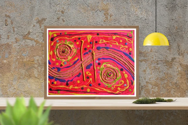 PAINTING RED ROSES Road Path Original Signed Art Abstract Expressionism ...