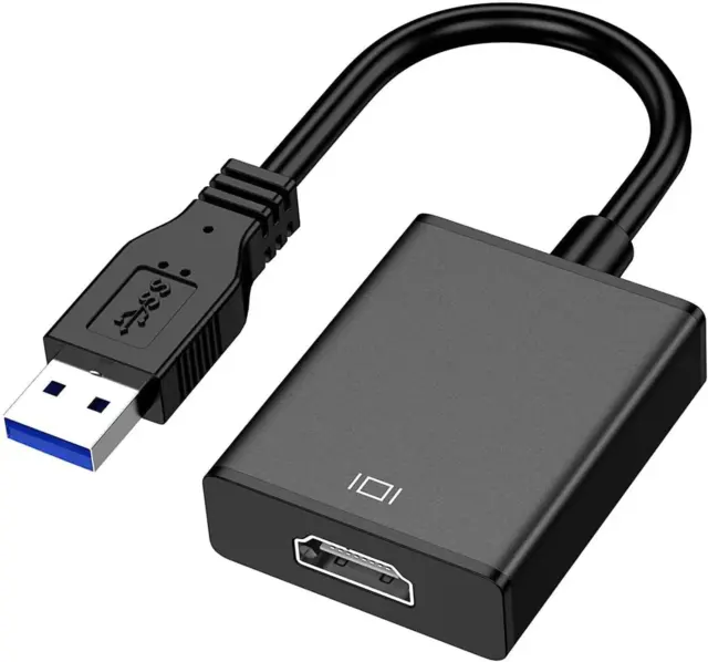 Adaptateur USB Vers HDMI, USB 3.0/2.0 Vers HDMI 1080P Full HD Vidéo Audio Multi