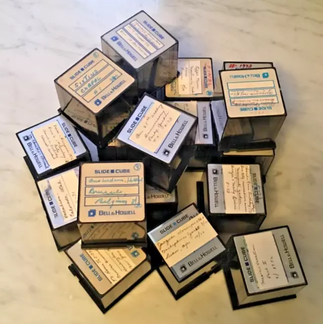 Bell & Howell 35mm Slide Projector Storage Slide Cube Lot of 18 No Slides