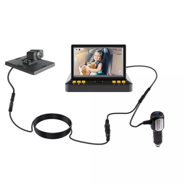 Baby Monitor Car DVR Camera View Infant in Rear Facing Seat 4.3" Foldable Screen