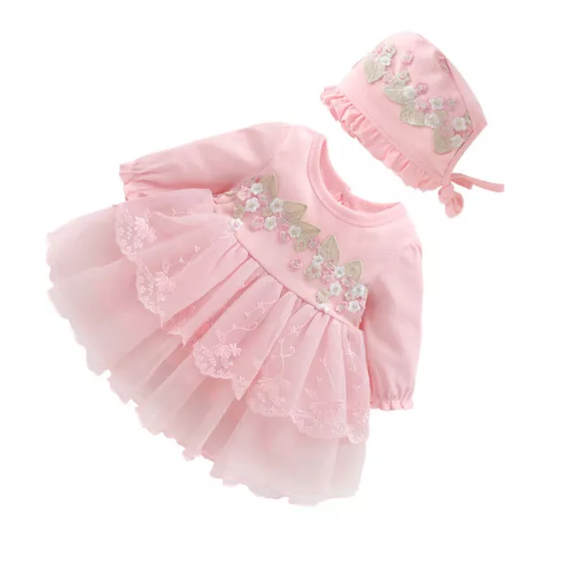 Frühling herbst prinzessin niedlichen kleid partykleid mit hut für 0-3 monate