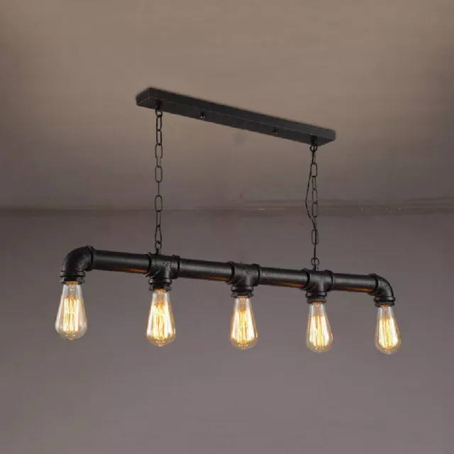 Industrial Vintage 5 Head Light Ceiling Lights Metal Pipe Retro Pendant Lamps