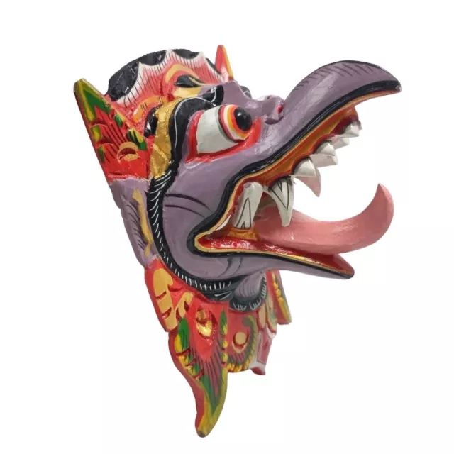 Balinese ฺBali Garuda Bird Iris Wood Mask Indonesia Carving Wall Art Hanging