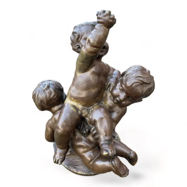 Bronze Figur Claude Michel Clodion  1743 - 1814 Bronze Skulptur original 3 Putti