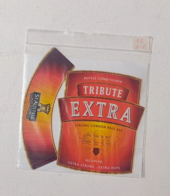 St Austell, Tribute Extra, Beer Bottle Label / Wrap - Cornwall UK - Man Cave