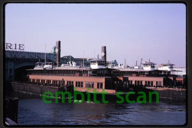 Original Slide, EL Erie Lackawanna Ferry Pocono at Hoboken NJ, 1963