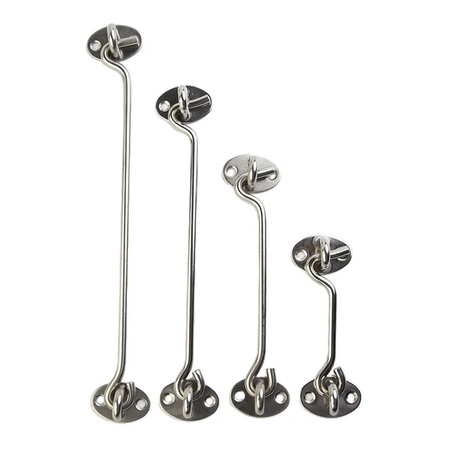 Flintronic Crochet Porte, Lot De 2 Crochets De Porte De Grange, 4 Inch Crochet Et Loquet à œillet, Crochet Cabine En Acier Inoxydable, Verrou De Porte