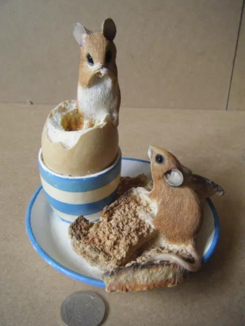 Lovely Country Artists "MICE WITH EGG CUP" 03866. Produced in 2004. Unboxed.