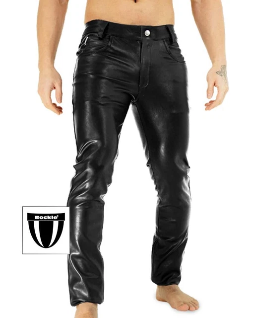Bockle® Power Tube Lamb Zip Herren Lamm Lederhose pantalon en cuir pour hommes