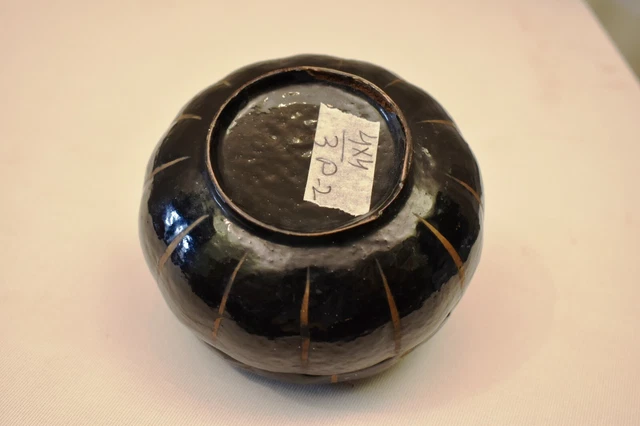 Vintage Birman en Laque Citrouille Boîte Noir Main Peint Myanmar Stockage RAR " 7