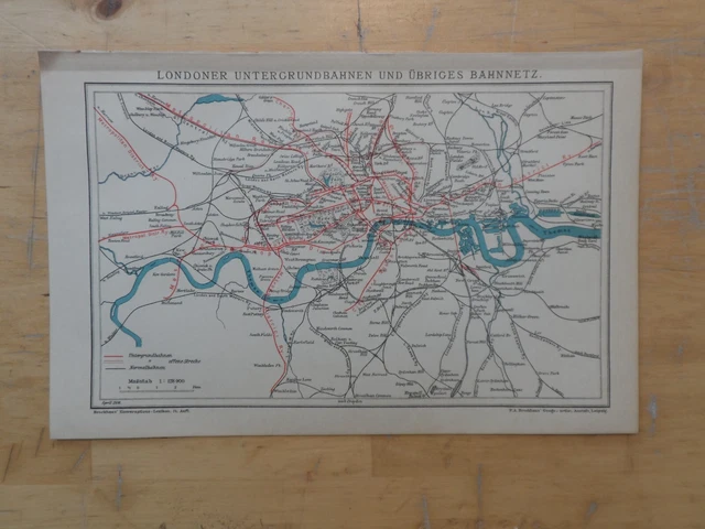 Uk Map 1908 ORIG.(1908) LITHOGRAPHY MAP of London Underground (B16) £3.10 - PicClick UK