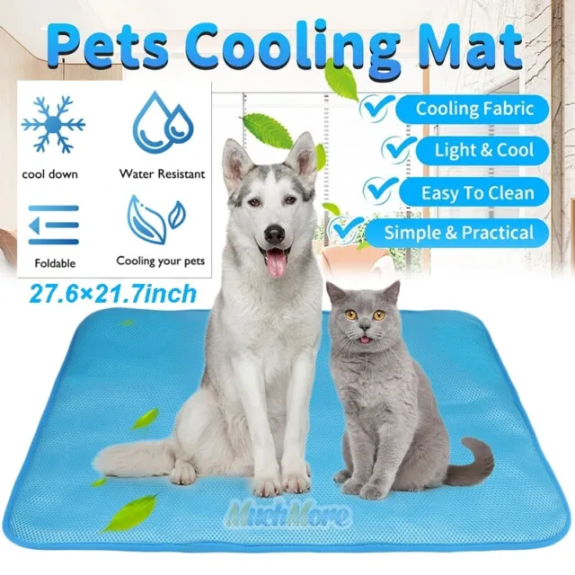 Large Pet Cooling Mat Cool Gel Pad Comfortable Cushion Bed for Summer Dog Cat US