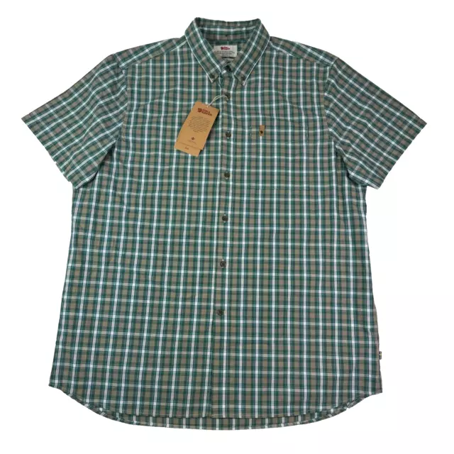 Fjallraven Mens Ovik Shirt Button Down Limestone Green Plaid New With Tags XXL