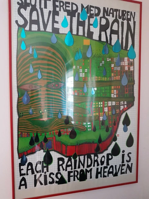 SAVE THE RAIN Hundertwasser Plakat Gruner Janura AG Switzerland 82 x 58 ...
